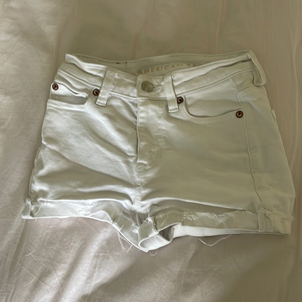 Girls white jean shorts American Eagle